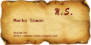 Marks Simon névjegykártya